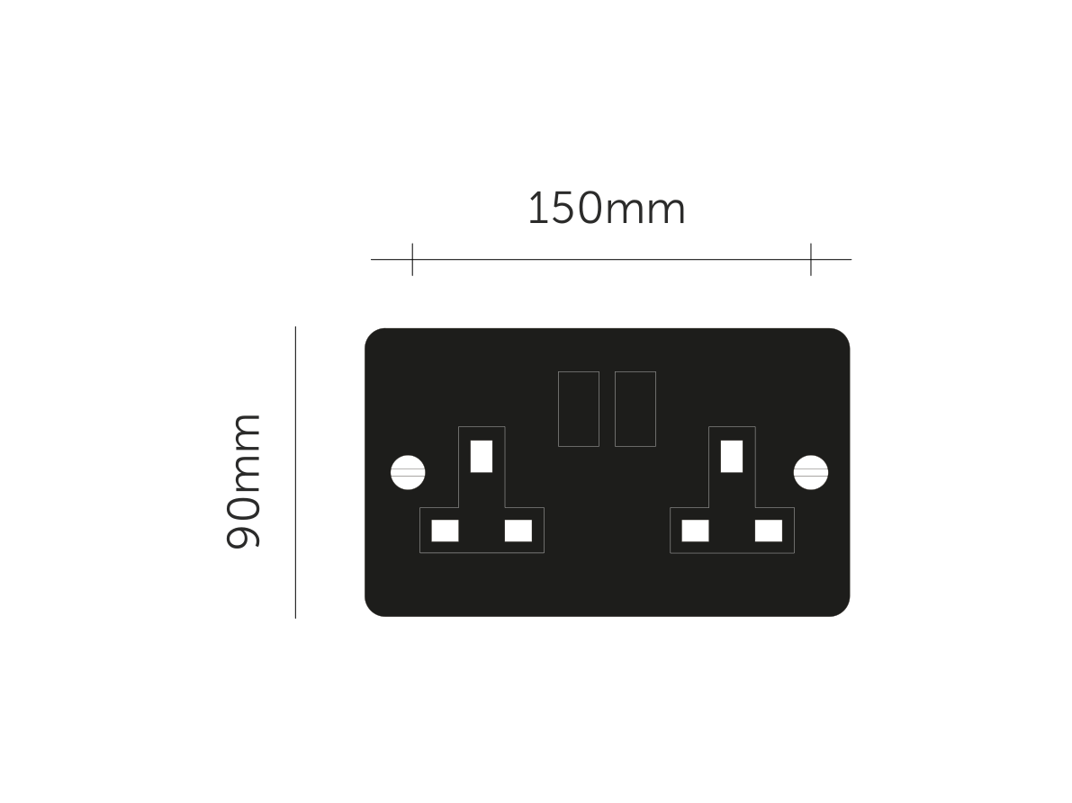 Buster & Punch 2G UK Plug Socket - 2G - Steel