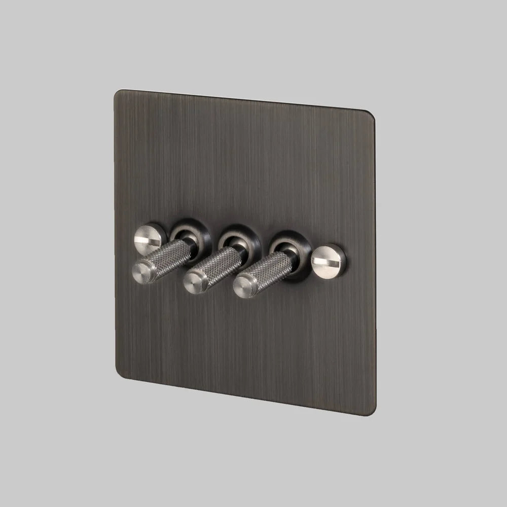 Buster & Punch 3G Toggle Switch - Cross - Smoked Bronze Plate - Steel Screws