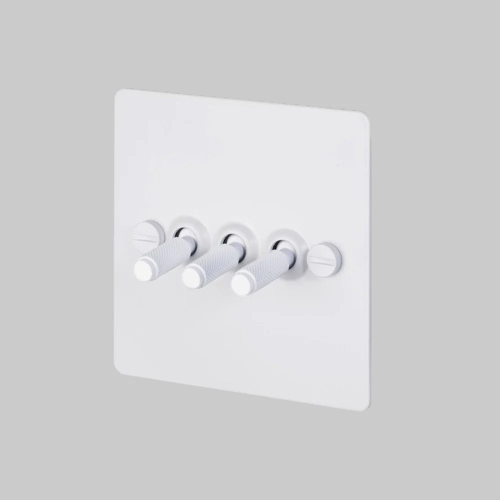 Buster & Punch 3G Toggle Switch - Cross - White Plate - White Screws