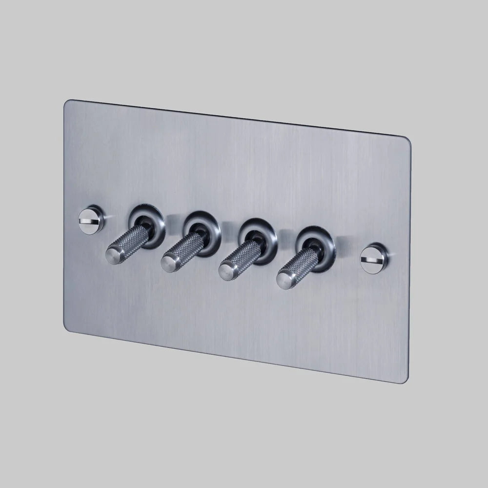 Buster & Punch 4G Toggle Switch - Cross - Steel Plate - Steel Screws