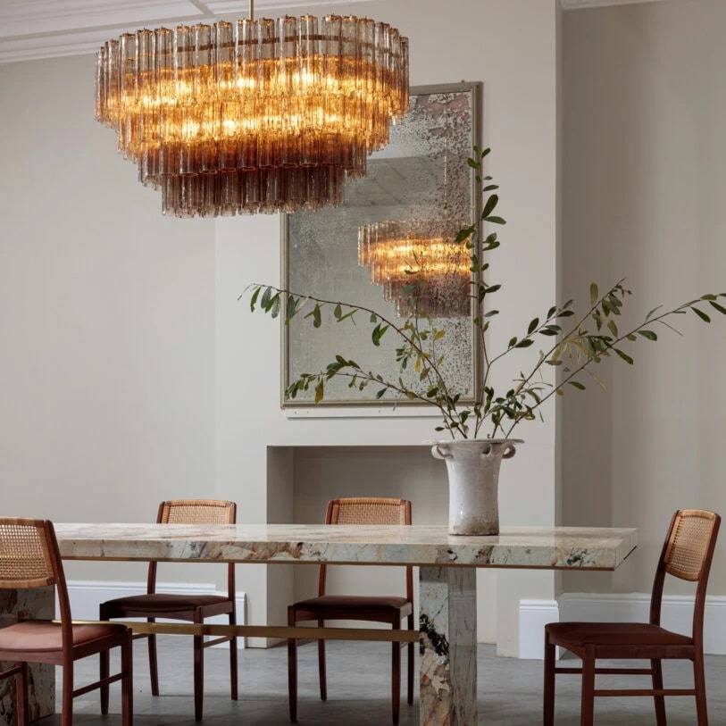 Pure White Lines Dining Treviso Chandelier