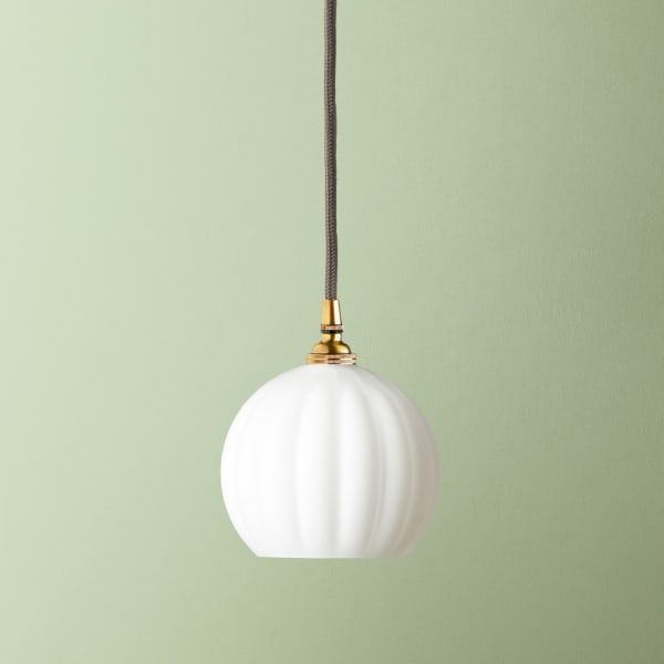 Pooky - Pumpkin Pendant Light Shade - Smaller - Opaline Glass