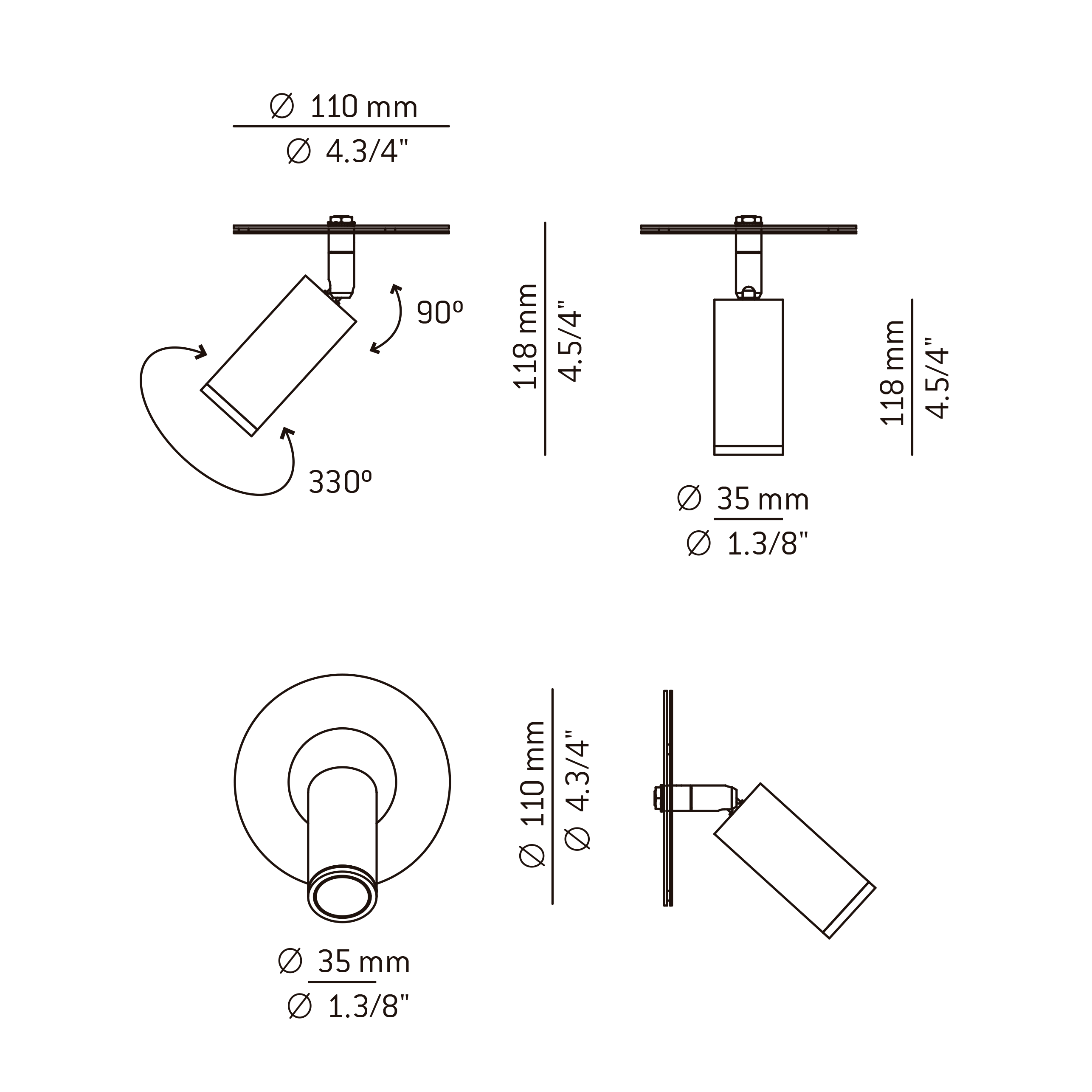 Estiluz - Volta Wall Lights - 3533R - 26 Black