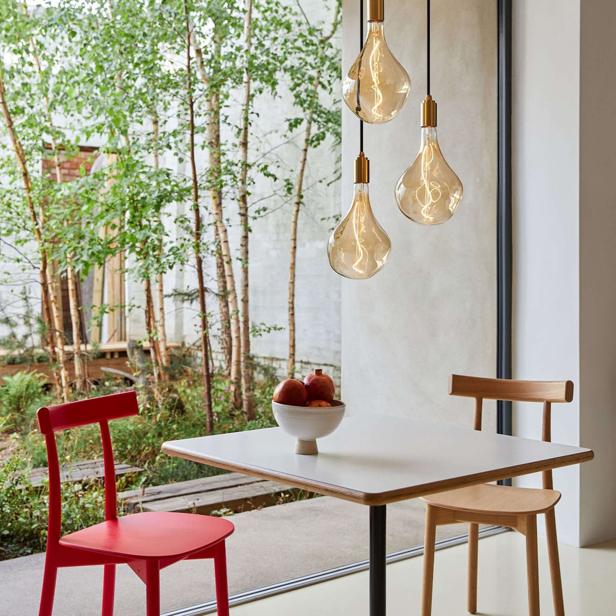 Tala Triple Pendant in Brass + Voronoi II