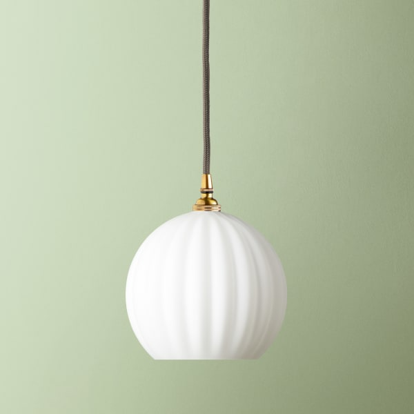 Pooky - Pumpkin Pendant Light Glass Shade - Regular - Opaline Glass