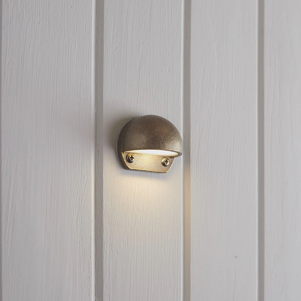 Pooky Mousehole IP65 Outdoor Path Wall Light in Aged Brass