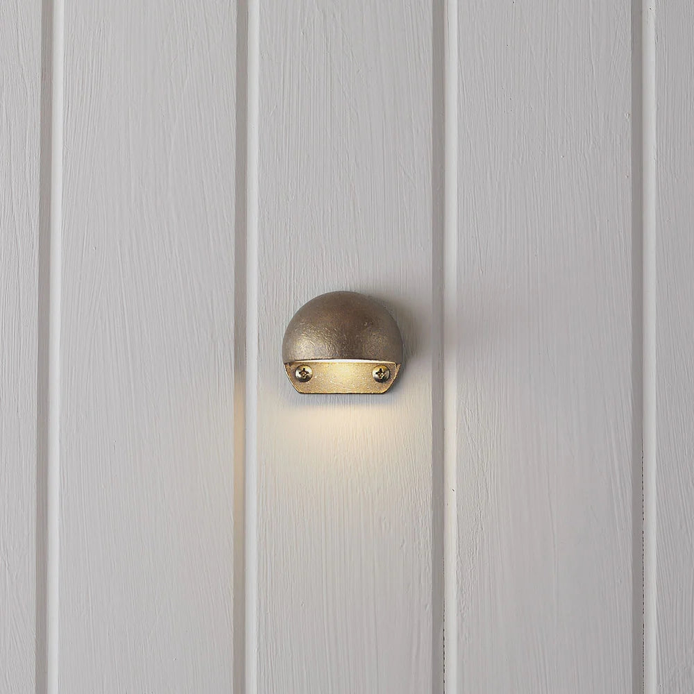 Pooky Mousehole IP65 Outdoor Path Wall Light in Aged Brass