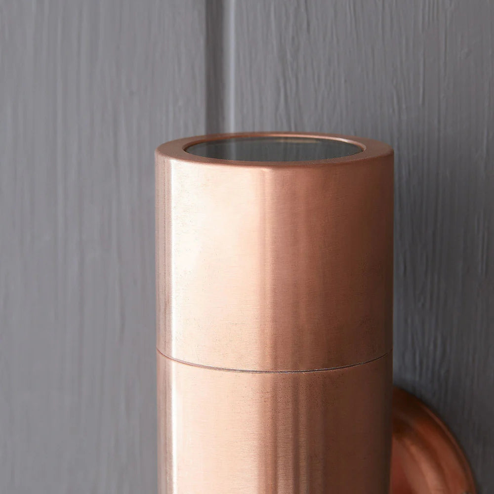 Pooky Portreath IP65 Up and Down Pillar wall light - Copper