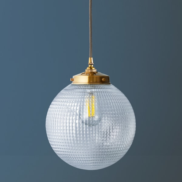 Pooky - Espere Pendant Light Shade - Larger - Clear Waffle Glass