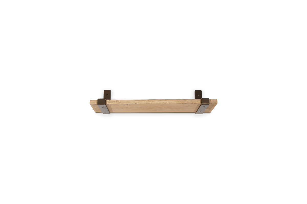 Nkuku - Ibo Reclaimed Wood & Iron Shelf - Natural - Small