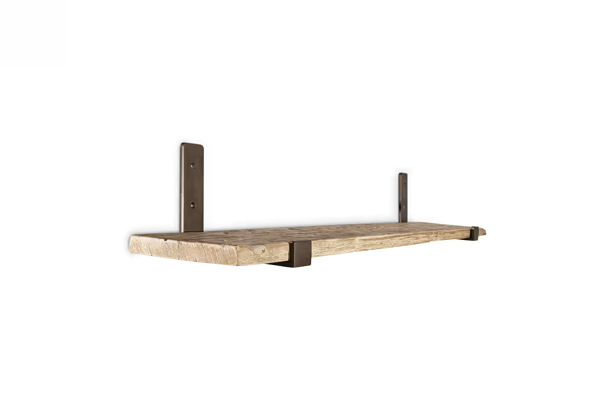 Nkuku - Ibo Reclaimed Wood & Iron Shelf - Natural - Large