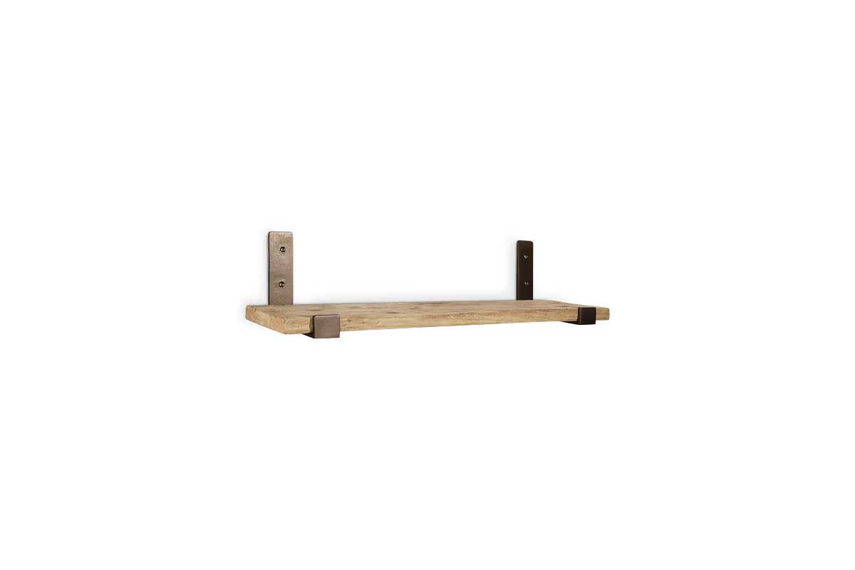Nkuku - Ibo Reclaimed Wood & Iron Shelf - Natural - Small