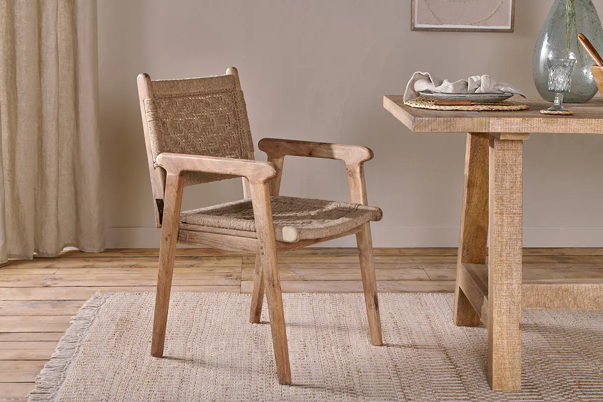 Nkuku - Vinay Woven Dining Chair - Natural