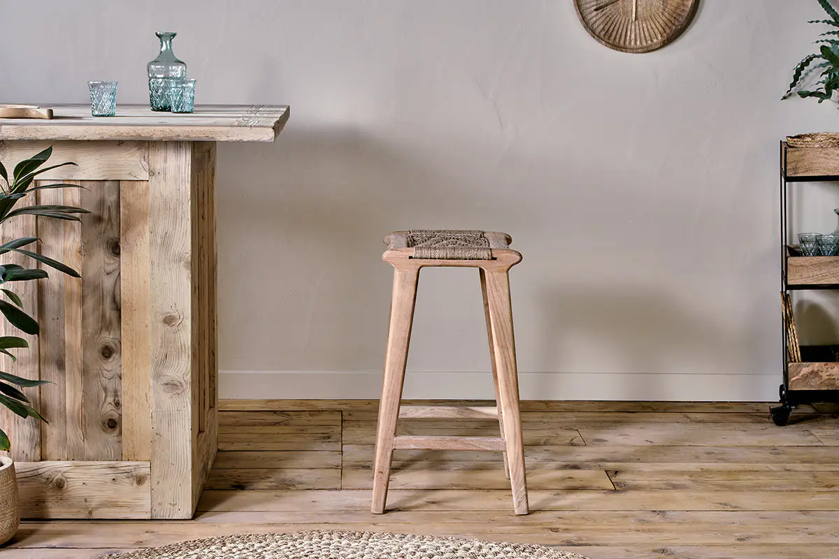 Nkuku - Vinay Woven Counter Stool - Natural