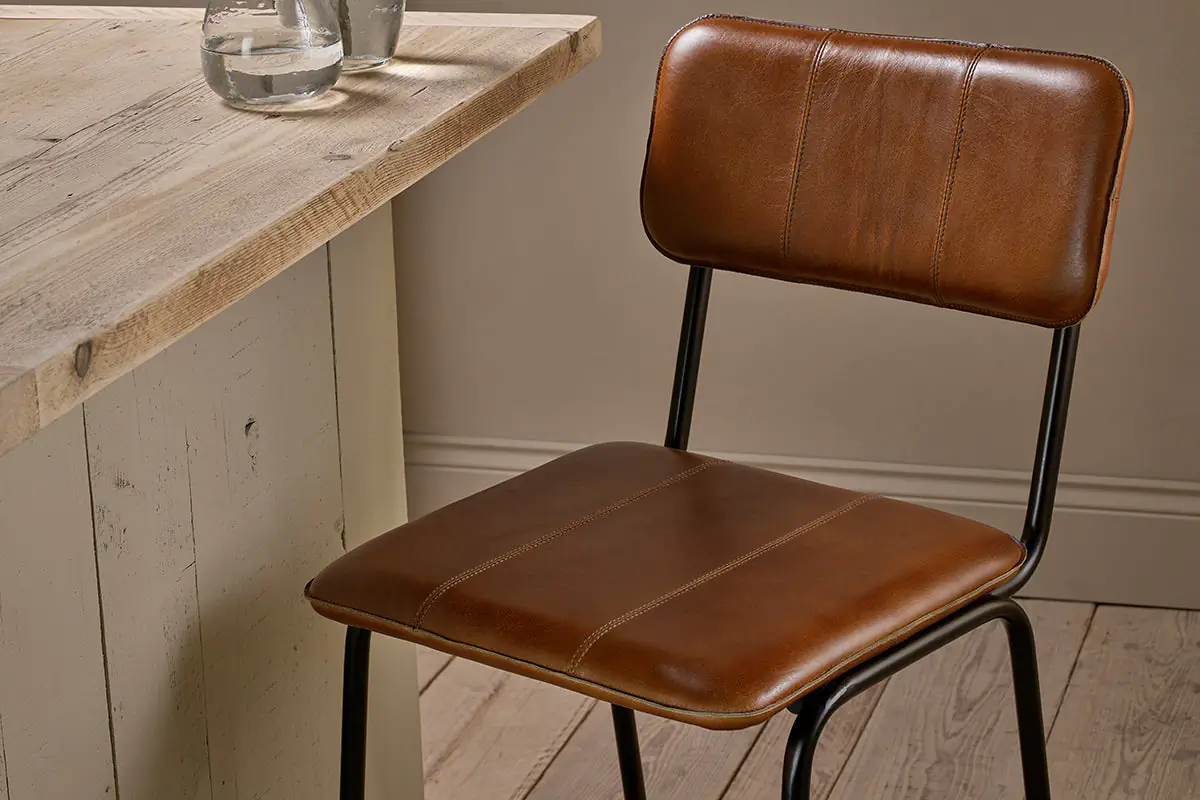 Nkuku - Ukari Counter Chair - Aged Tan