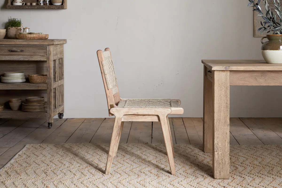 Nkuku - Vinay Woven Armless Dining Chair - Natural