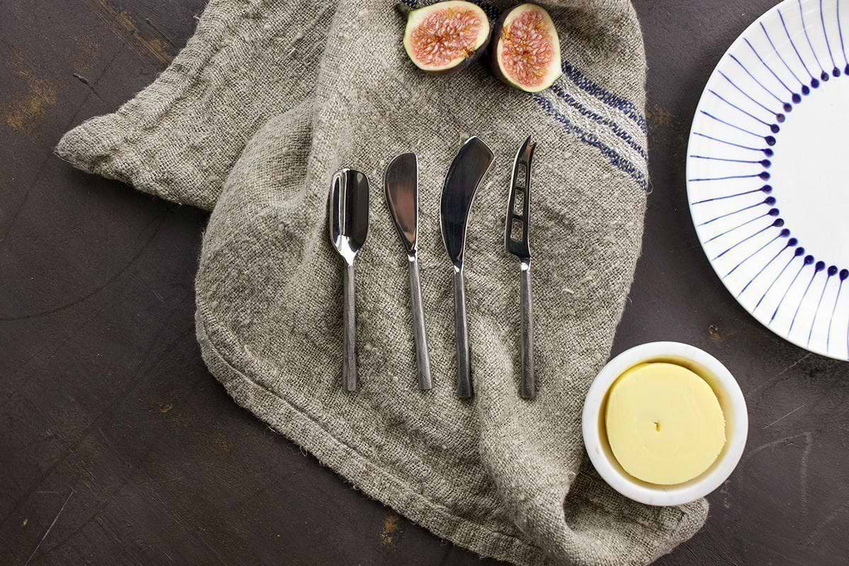 Nkuku - Darsa Cheese Knife Set - Brushed Silver (Set of 4)
