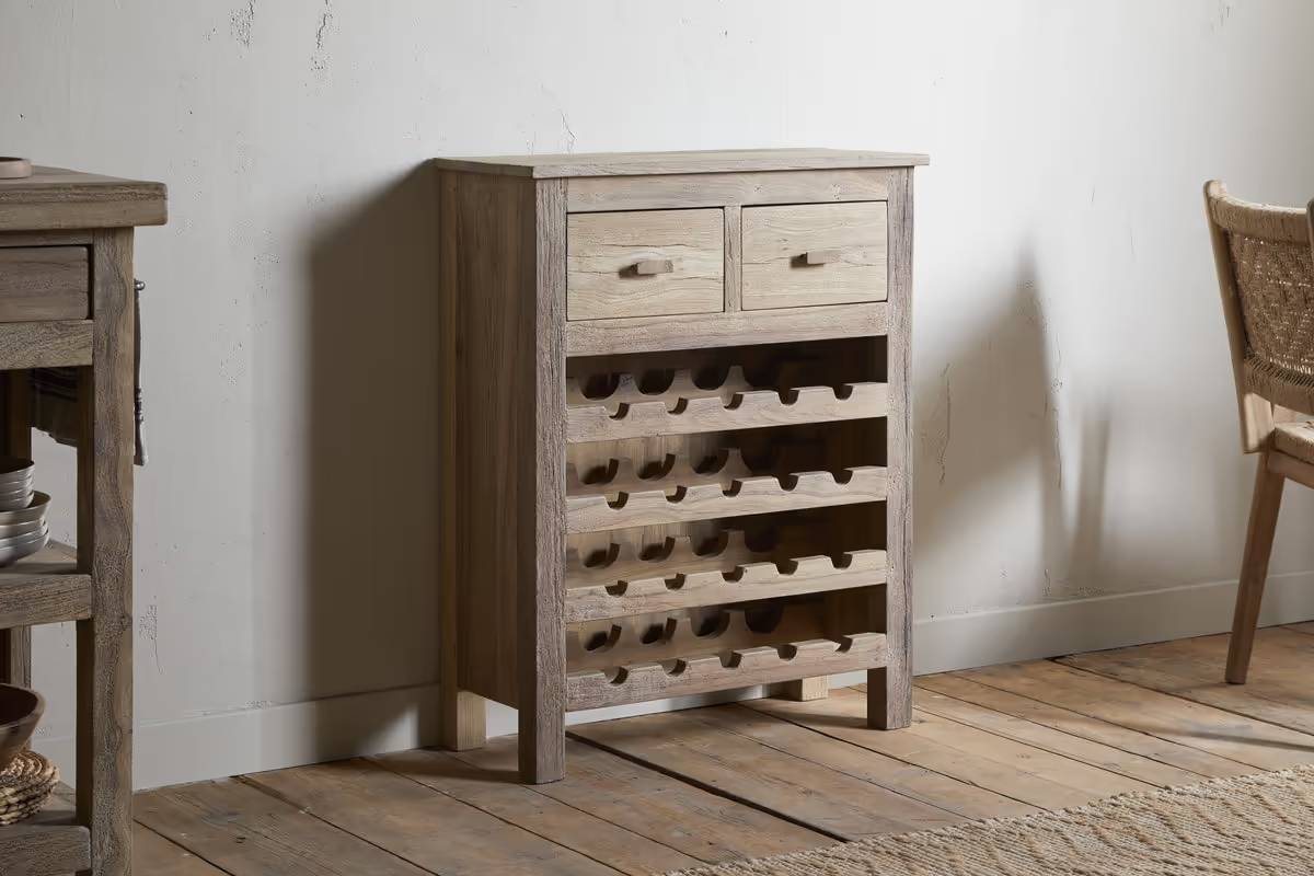 Nkuku - Shanthi Reclaimed Wood Wine Rack - Natural