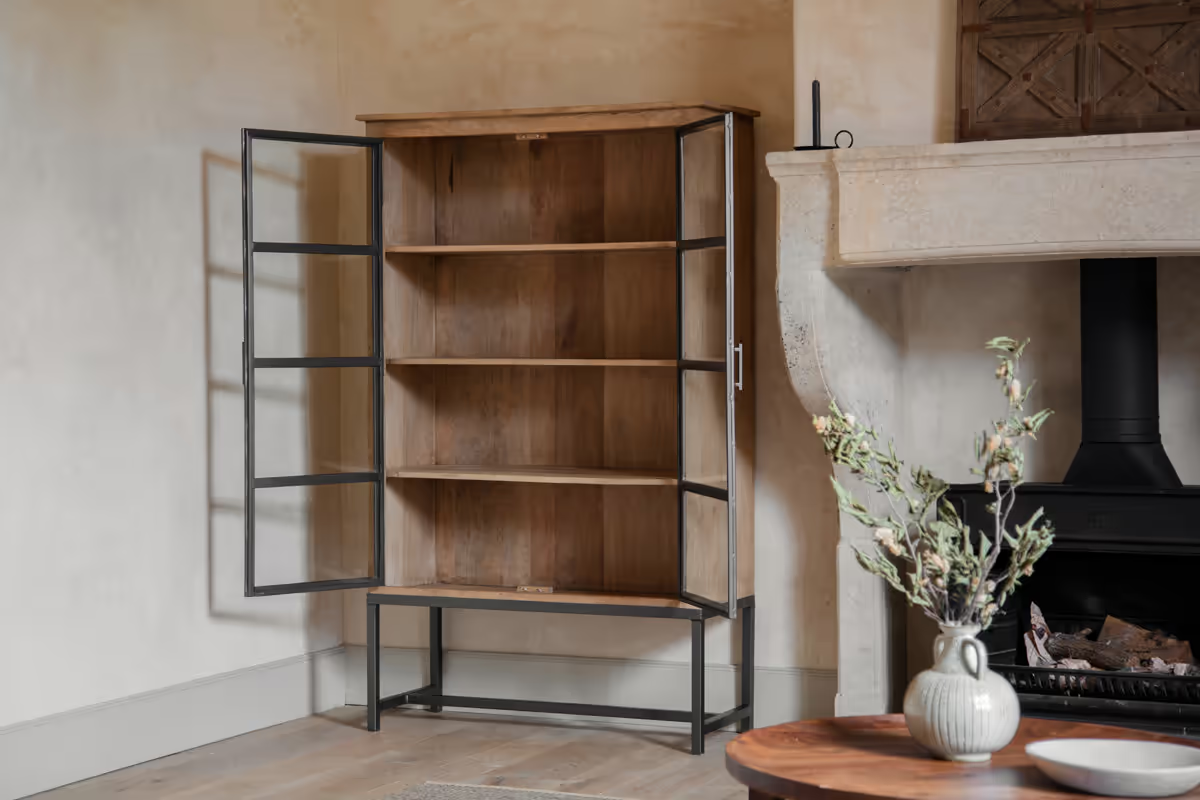 Nkuku - Nirvi Wood & Iron Cabinet - Black