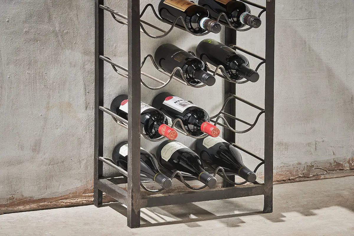 Nkuku - Obra Industrial Wine Rack - Mango Wood & Iron - Small