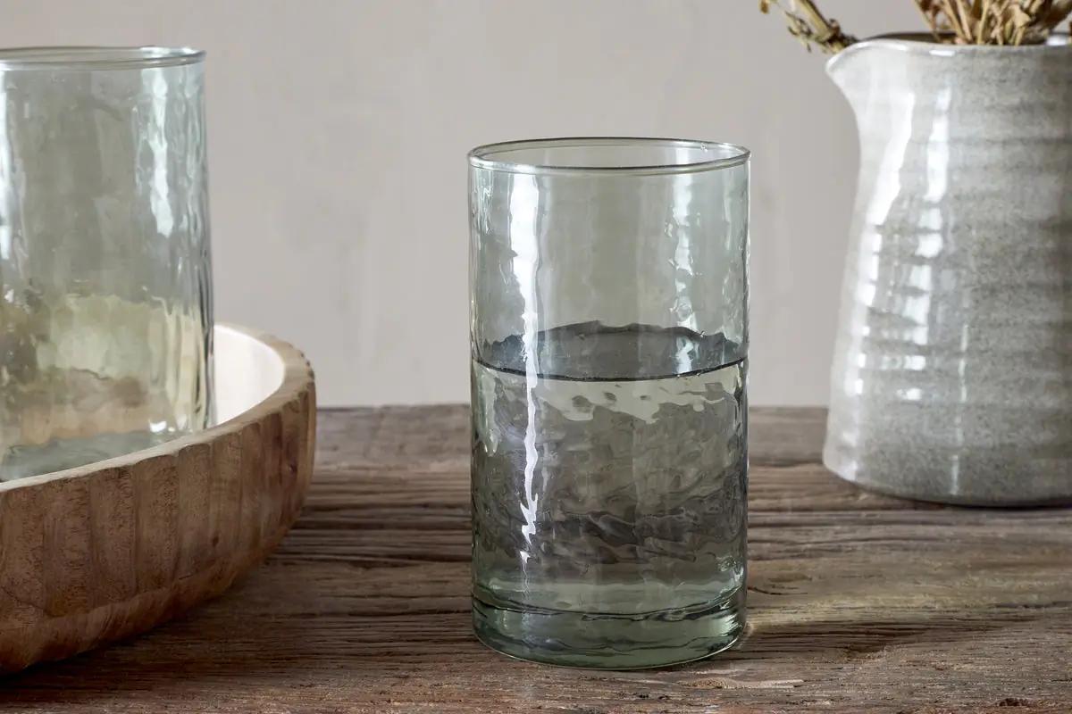 Nkuku - Yala Hammered Highball - Sage Green (Set of 4)