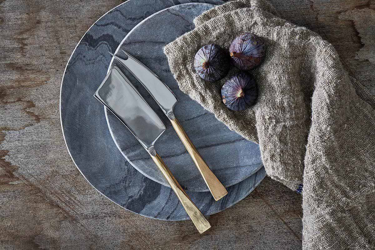 Nkuku - Ena Cheese Knife Set - Brushed Gold (Set of 2)