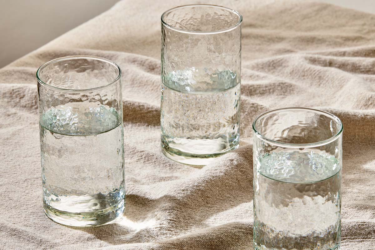 Nkuku - Yala Hammered Highball - Clear (Set of 4)