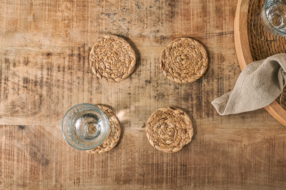 Nkuku - Lam Coasters - Natural (Set of 4)