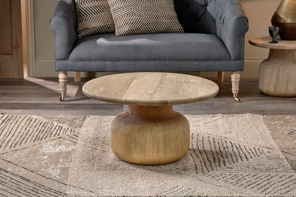 Nkuku - Vivan Grooved Wood Coffee Table