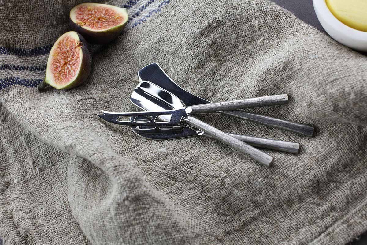 Nkuku - Darsa Cheese Knife Set - Brushed Silver (Set of 4)