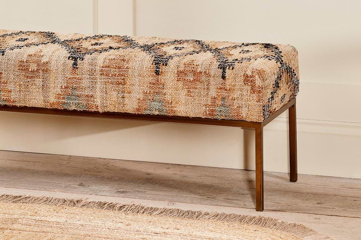 Nkuku - Kesu Kilim & Iron Bench