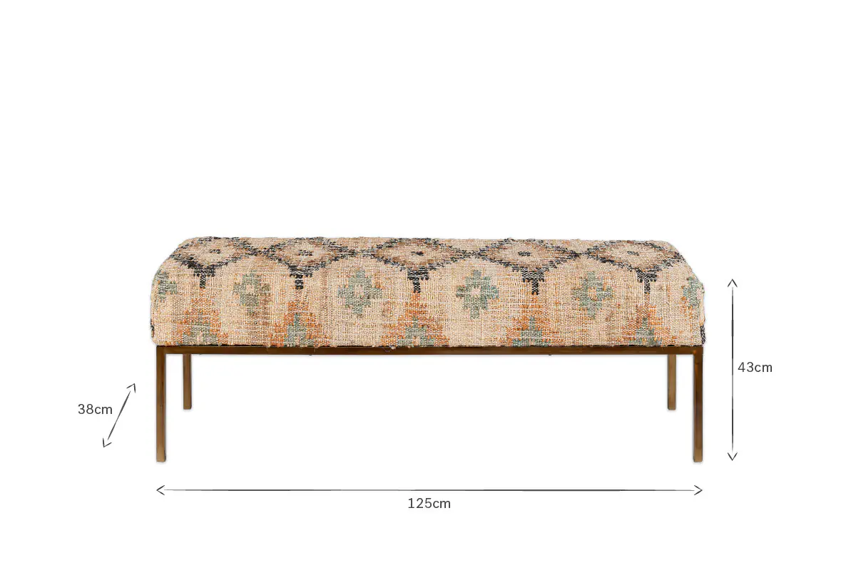 Nkuku - Kesu Kilim & Iron Bench