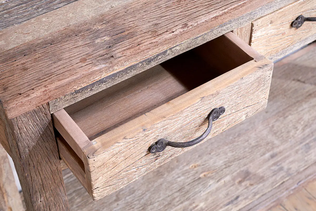 Nkuku - Ibo Reclaimed Wood 3 Drawer Console Table - Natural