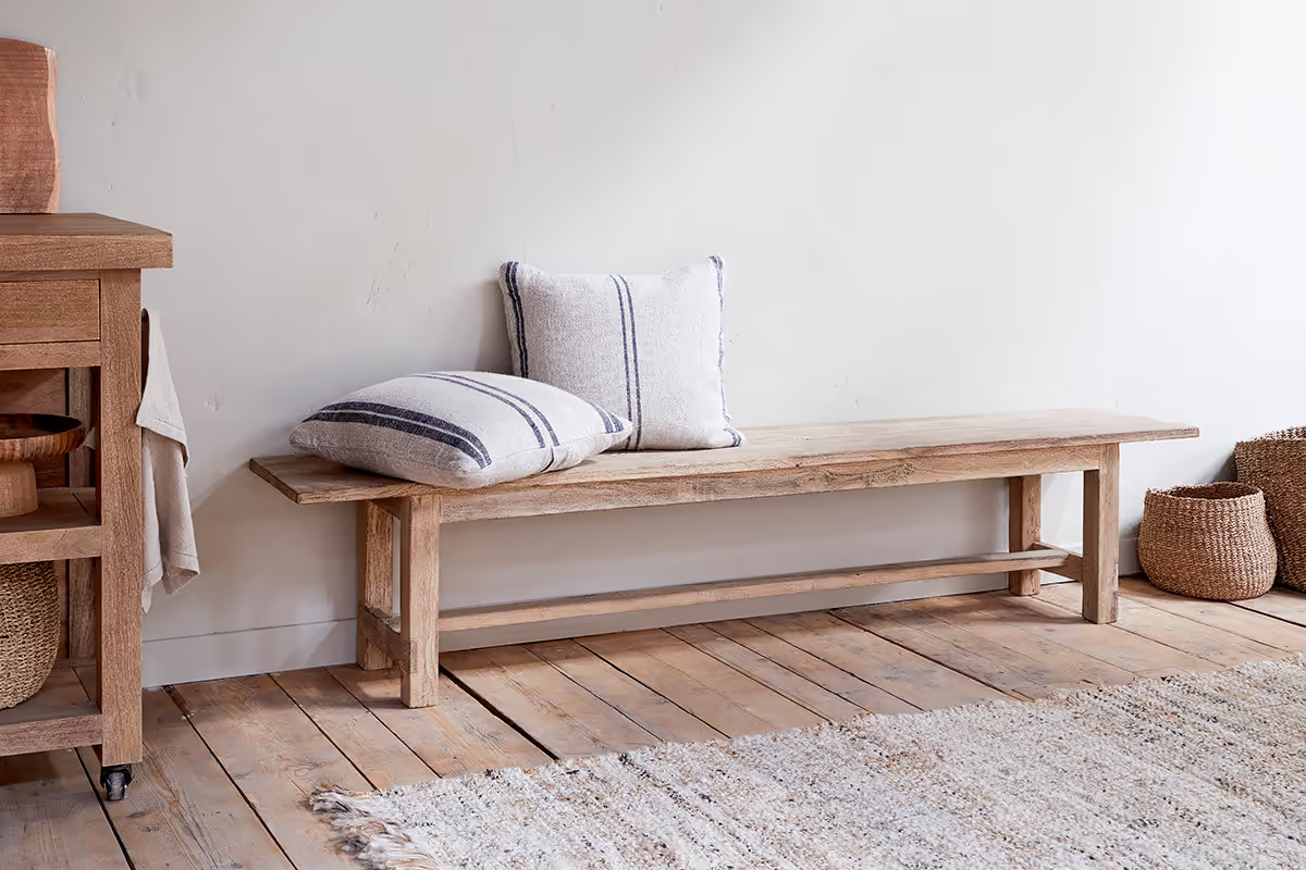 Nkuku - Fioni Reclaimed Wood Bench - Natural - Small