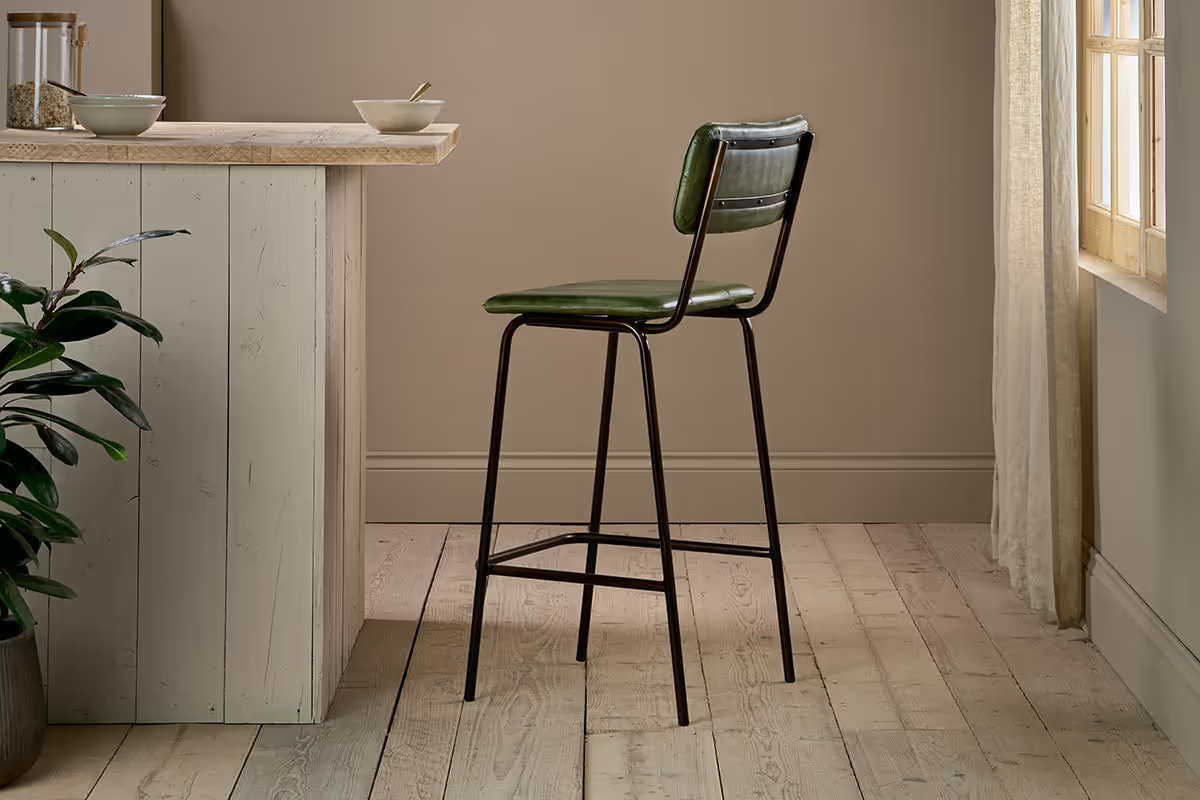 Nkuku - Ukari Counter Chair - Rich Green