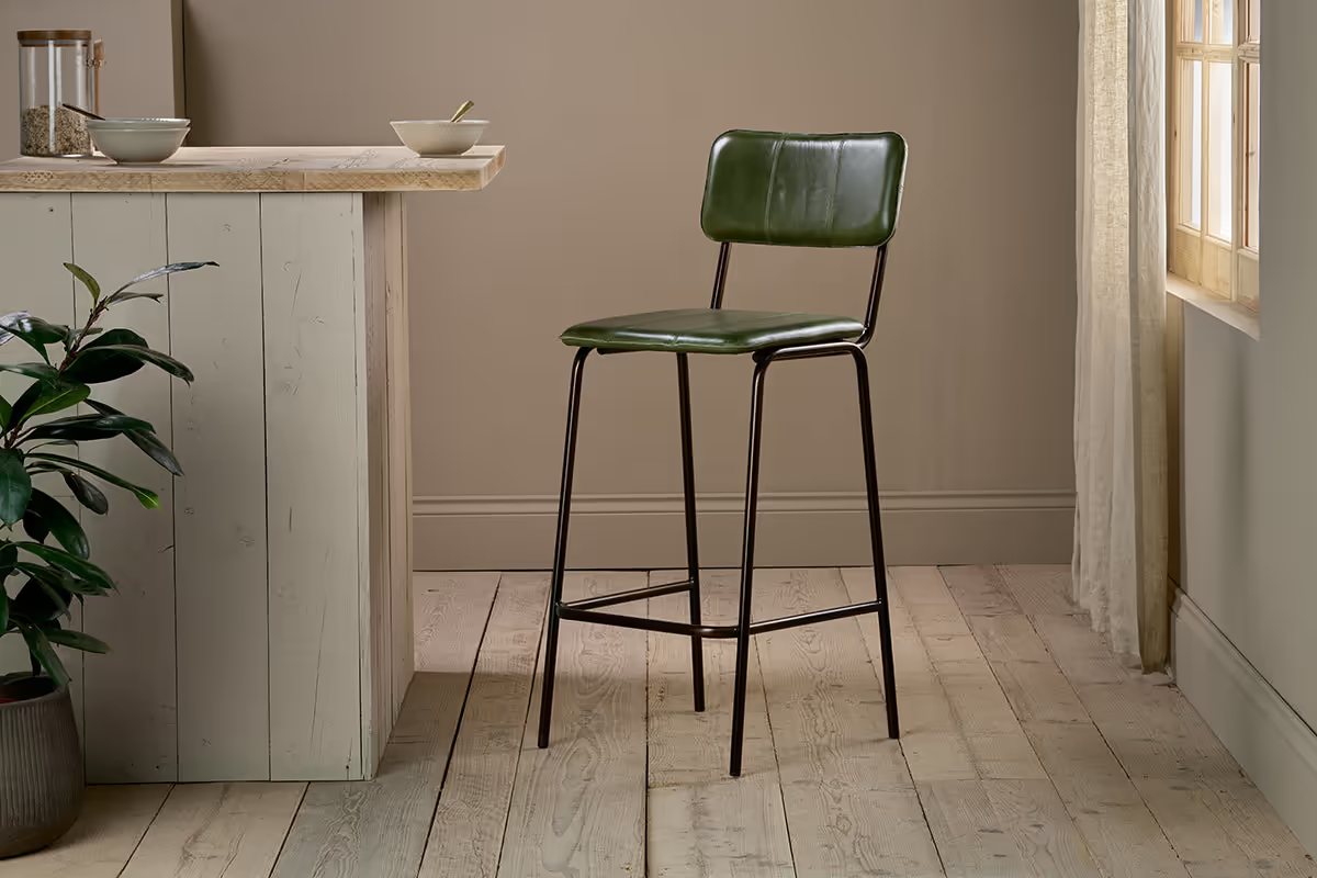 Nkuku - Ukari Counter Chair - Rich Green