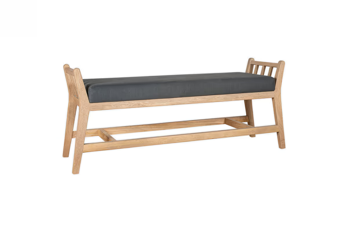 Nkuku - Avanthi Upholstered Sleigh Bench - Charcoal