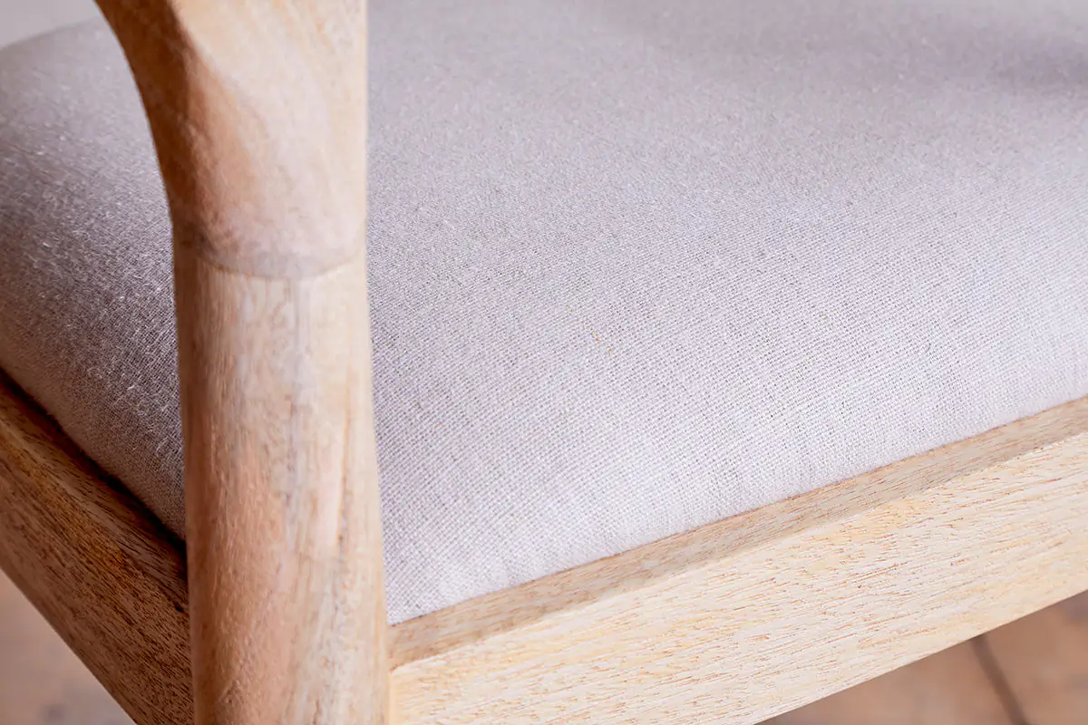 Nkuku - Anbu Mango Wood Upholstered Counter Chair - Natural