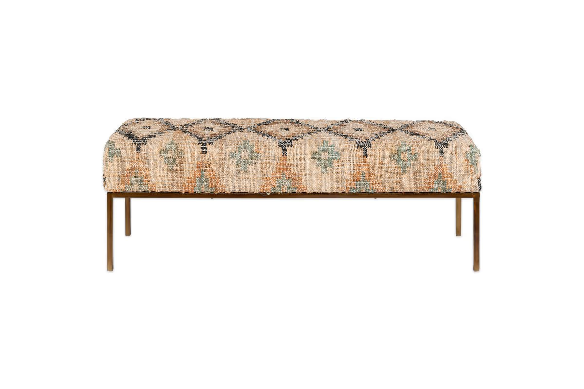Nkuku - Kesu Kilim & Iron Bench