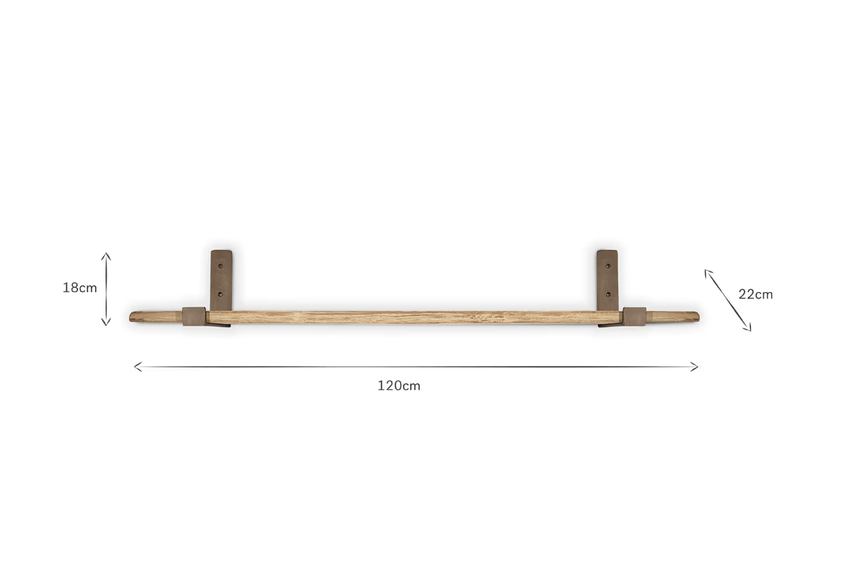 Nkuku - Ibo Reclaimed Wood & Iron Shelf - Natural - Large