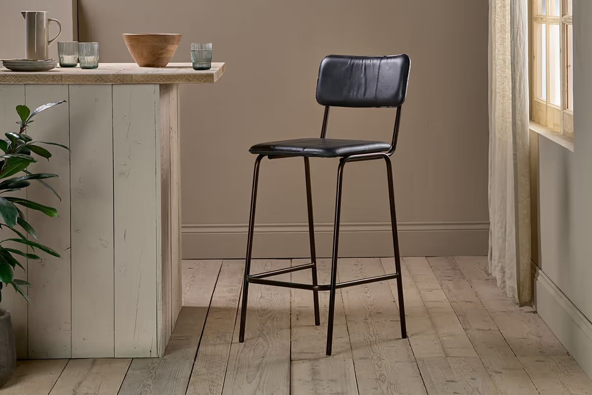 Nkuku - Ukari Counter Chair - Aged Black