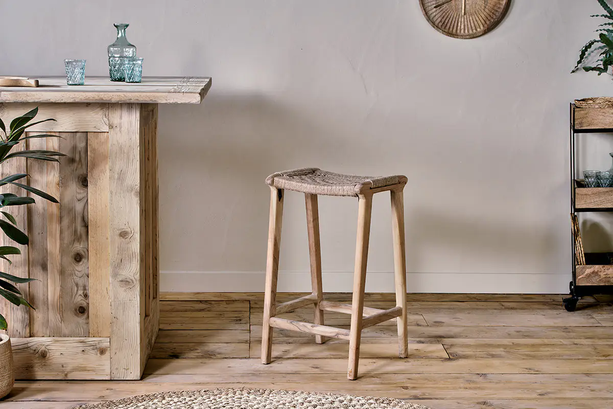 Nkuku - Vinay Woven Counter Stool - Natural
