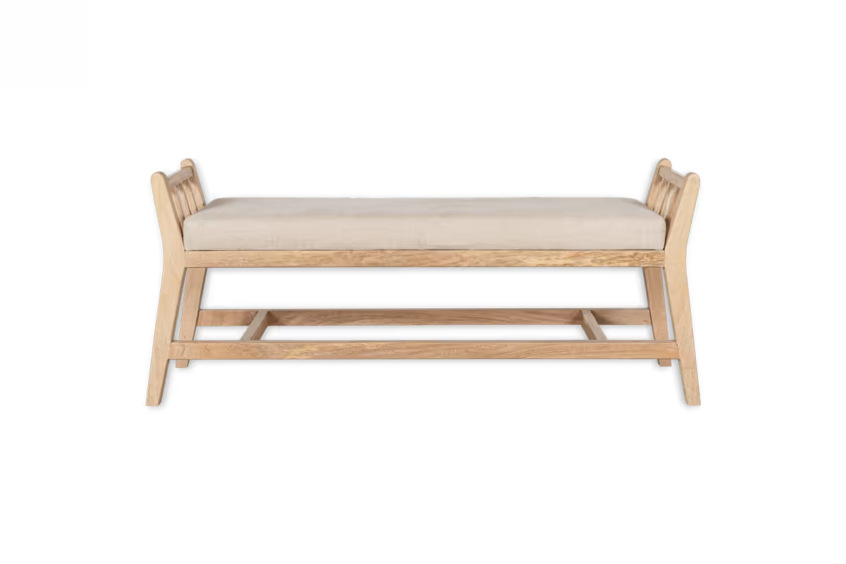 Nkuku - Avanthi Upholstered Sleigh Bench - Natural
