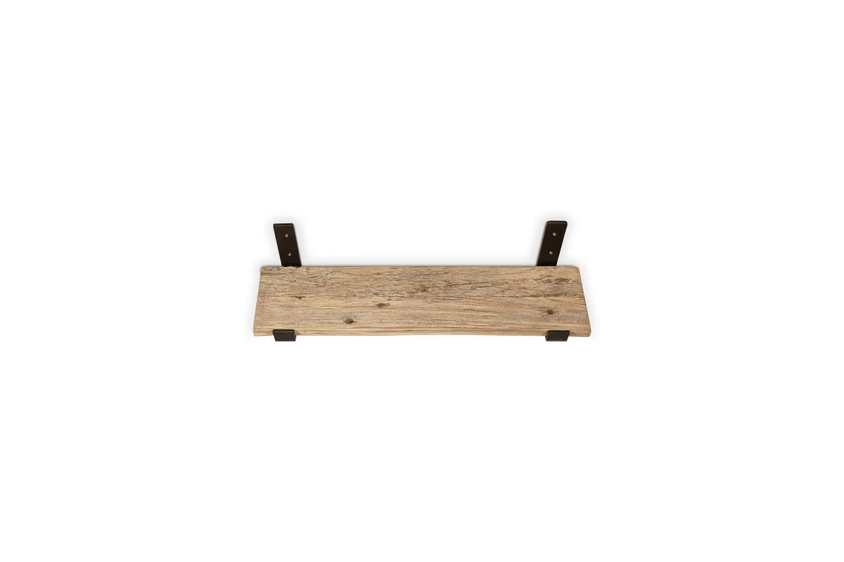 Nkuku - Ibo Reclaimed Wood & Iron Shelf - Natural - Small
