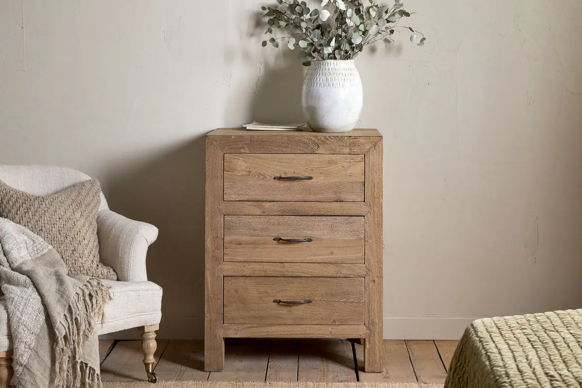 Nkuku - Iya Reclaimed Wood Chest of Drawers - Natural - Small