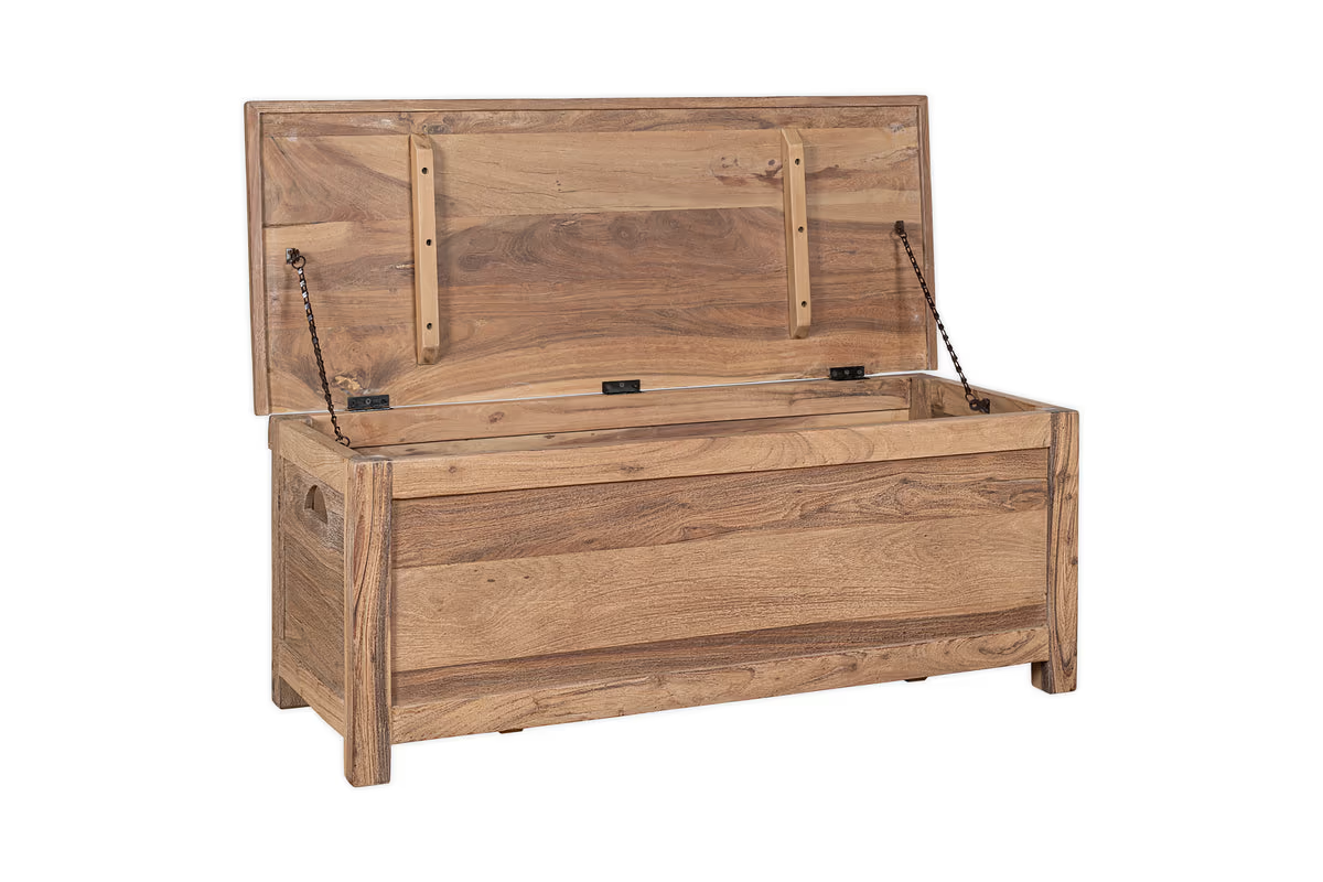 Nkuku - Karadi Reclaimed Wood Storage Bench - Natural