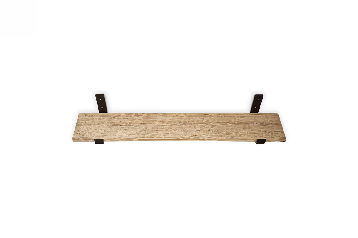 Nkuku - Ibo Reclaimed Wood & Iron Shelf - Natural - Large