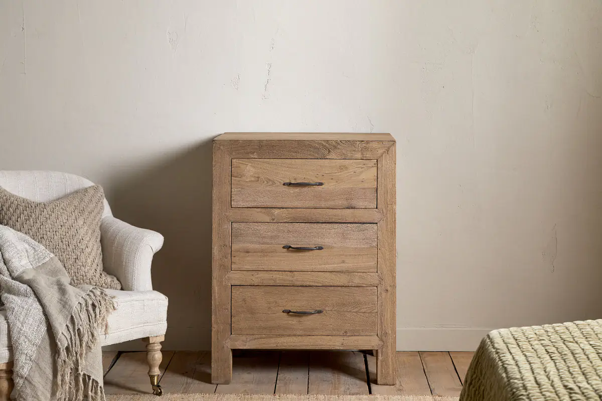 Nkuku - Iya Reclaimed Wood Chest of Drawers - Natural - Small