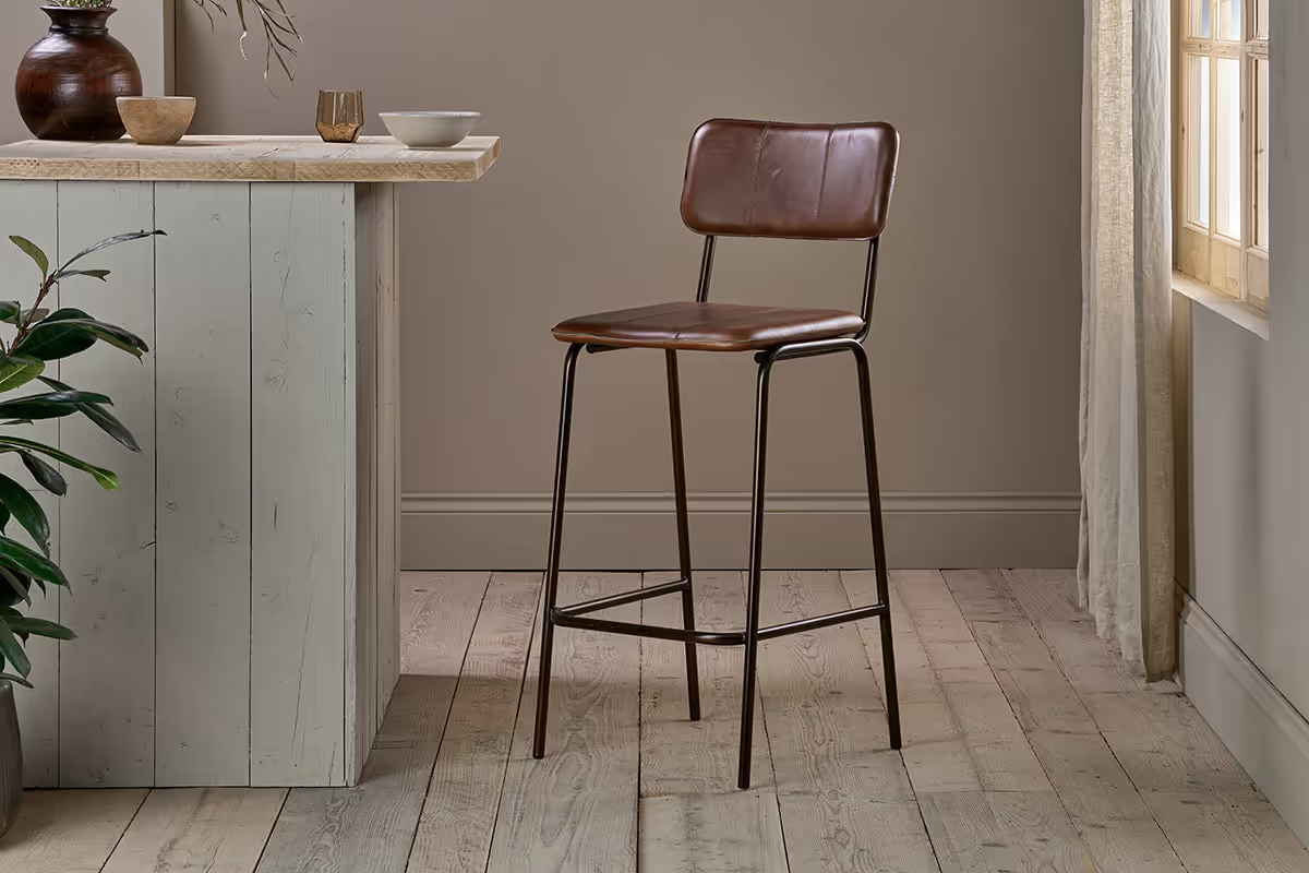 Nkuku - Ukari Counter Chair - Chocolate Brown