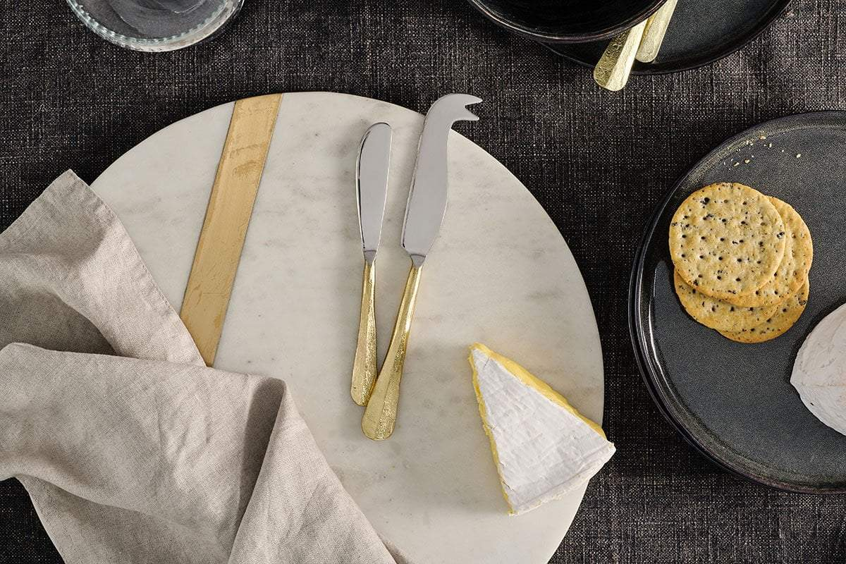 Nkuku - Osko Cheese & Butter Knife Set - Brushed Gold (Set of 2)